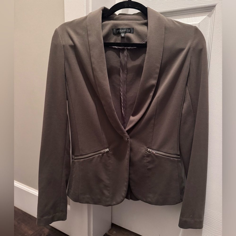 Dynamite Olive Green Blazer Tailored Suit Jacket